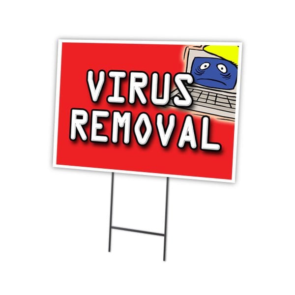 Signmission Virus Removal Yard Sign & Stake outdoor plastic coroplast window C-1824 Virus Removal - main